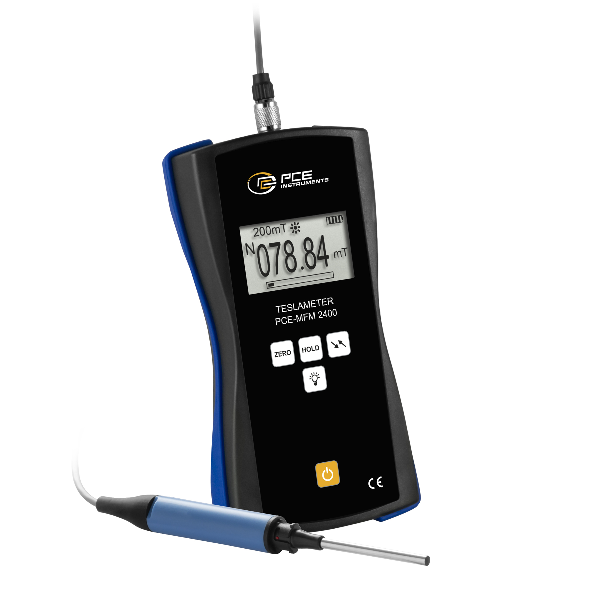 PCE Instruments High Precision Gaussmeter — 2.4 mT, 1% Accuracy, Model# PCE-MFM 2400+